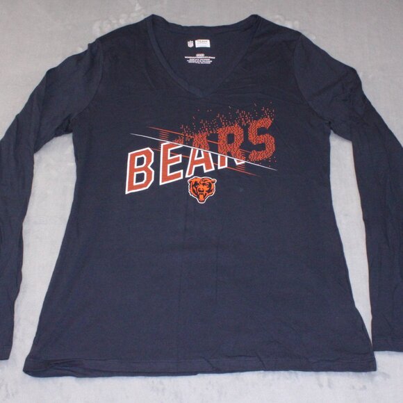 Chicago Bears Long Sleeve V-Neck Tee Women's Size Medium - Picture 2 of 6
